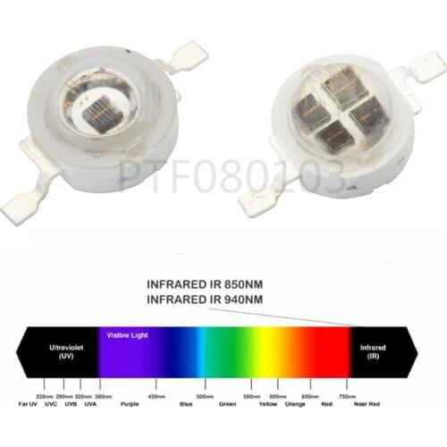 High Power LED Chip 850nm 940nm IR Infrared 3W 5W Emitter Light Bead COB 850 940 nm Night Vision CCTV Camera