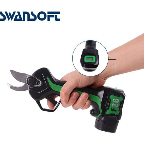 SWANSOFT Cordless Electric Pruning Shears Profession Home Garden Scissors 2.5mm Lithium Battery Garden Pruner Scissors