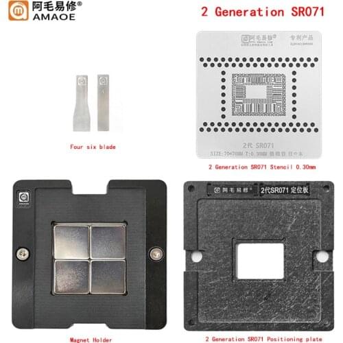 AMAOE BAG Stencil For Mac Notebook CPU 2nd Generation SR071 Chip Steel Mesh Tin Planting Magnetic Ball Planting Platform