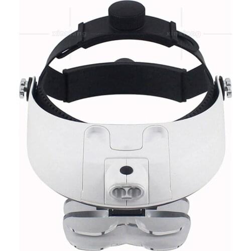Headband Magnifier Multi-functional Illuminated Magnifier Magnifying Glass 1.0X 1.5X 2.5X 3.5X Head Loupe Magnifier Repair Tool