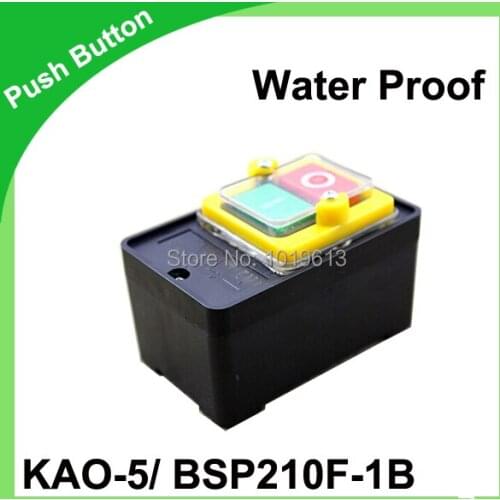 ON/OFF Water Proof Push Button Switch 10A 380V PushButton electric KAO-5 / BSP210F-1B