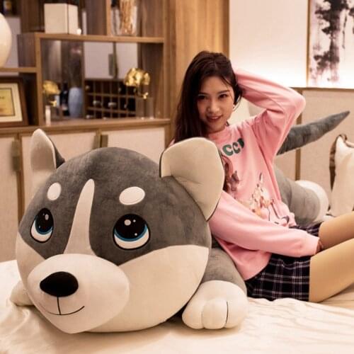 1PC 80-120cm Cute Plush Stuffed Big Husky Dog Animal Toys Dolls Plush Pillow Cushion Baby Kids Birthday Gifts Home Decoration