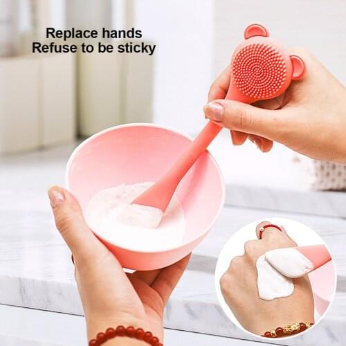 1 PC Silicone Facial Cleansing Brushes Exfoliating Pore Cleaner Skin Care Tool Massager Beauty Double-ended Face Washing Brush