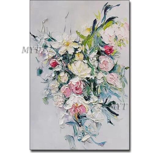 100% Handpainted Oil Painting On Canvas Color Flowers Oil Painting Abstract Modern Canvas Wall Art Living Room Decor Picture