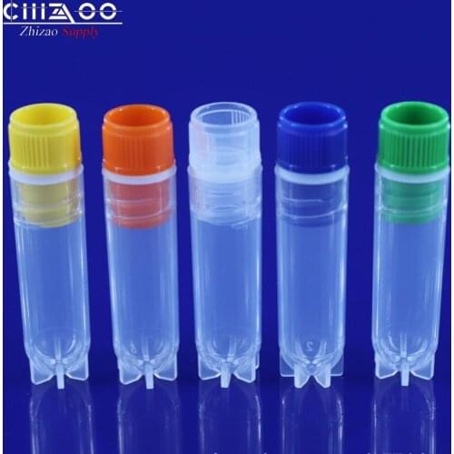100pcs 1.8ml Graduated Lab Plastic Cryovial Cryo Tubes 2ml Inner screw-cap Freezing Tube