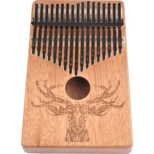 17 Key Kalimba Thumb Piano Finger Sanza Mbira High-Quality Mahogany Wood Body Keyboard Musical Instrument for Kids Beginner Gift