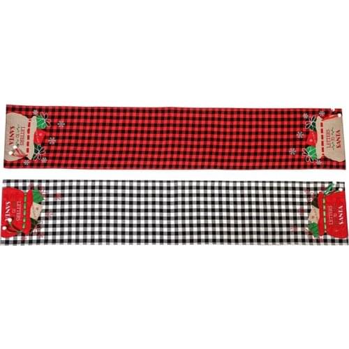 2 Pcs Buffalo Check Christmas Table Runner For Farmhouse Holiday Parties Table Decorations, Letters To Santa