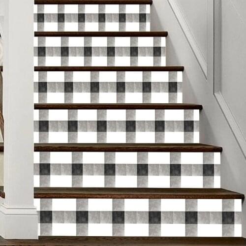 6Pcs Cross Tile Floor Stair Sticker PVC Waterproof Mural Decals Art Wallpaper