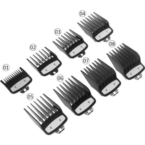 8pcs Professional Cutting Guide Comb for Wahl with Metal Clip #3171-500–1/8” to 1” Set A6HB