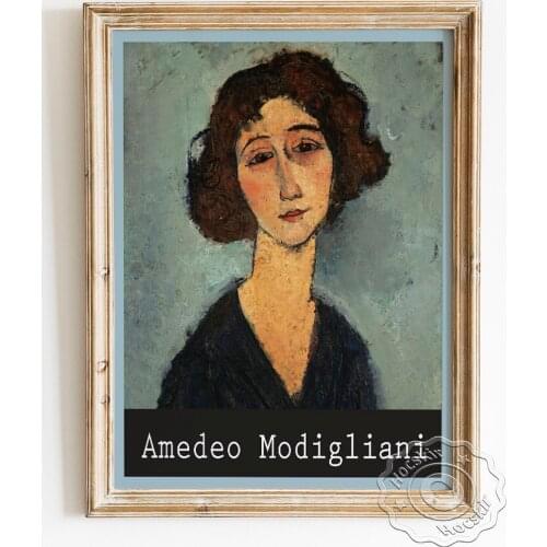 Amedeo Modigliani Exhibition Museum Poster, Alice Girl Portrait Canvas Painting, Chaim Soutine Man Portrait Wall Picture Decor