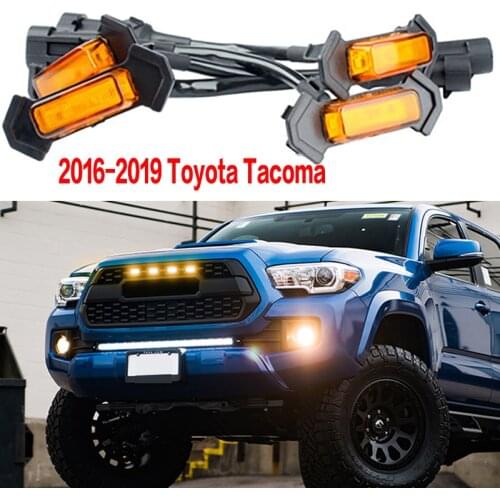 Car Grid Light Small Yellow light Grille Middle Mesh Light Suitable for 16-19 Toyota Tacoma TRD Off-road Daytime Running Light