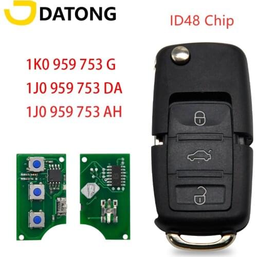 Datong World Car Remote Key For VW Volk Swagen Caddy Passat Golf Jetta Tiguan Touran Sirocco 1K0959753G ID48 434Mhz Replace Key