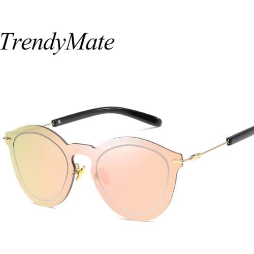 Brand Vintage Style Sunglasses Women Flat Lens Rimless Square Frame Women Mirror Sun Glasses for Men Oculos Gafas 1169T