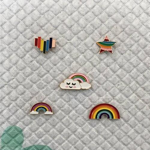 Fashion Rainbow Enamel Lapel Cartoon Pins Heart windmill Brooches Badges Backpack Cute Pins Gifts For Friends Wholesale Jewelry