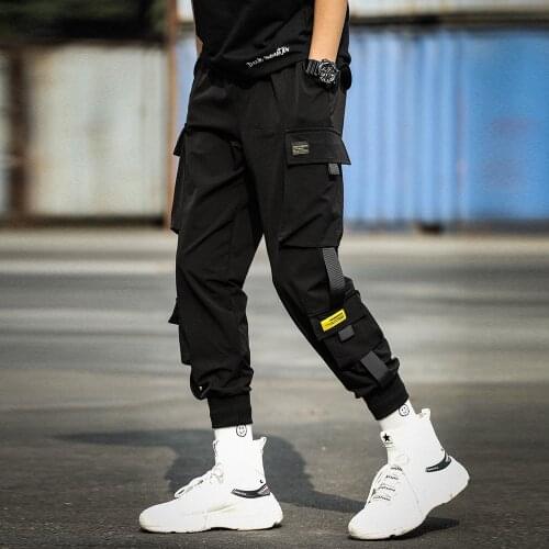 Cargo Pants Mens Trendy Brand Trousers Nine Points Loose Functional Harem Pants Youth Casual Pants Japanese Streetwear Pants