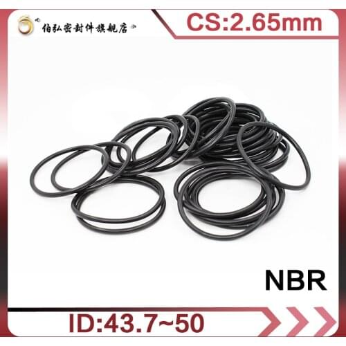 Nitrile Rubber O-Ring 20PCS/lot Black NBR Sealing CS2.65mm ID43.7/45/46.2/47.5/48.7/50mm O-Ring Seal Gasket Ring