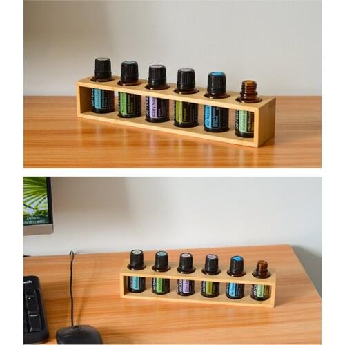 Multi Hole Position Essential Oil Storage Case Bamboo Wood Essential Oil Shelf Essential Box For 15ML Essential Oil Sub Case
