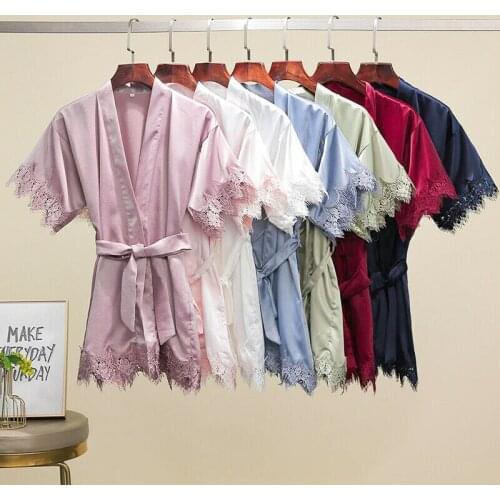 Flower Girl Robes Kids Matt Satin Lace Robe Wedding Bride Flower Kid Bridesmaid Robes Child Robe Bathrobe