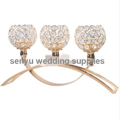 30days sent ）Tall Crystal Votive Candle Holder sliver /gold Gold Wedding Candelabra Chandelier Centerpiece senyu0579