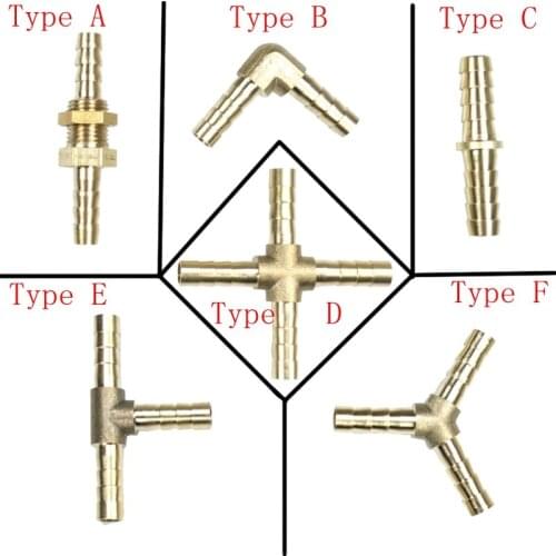 Brass Hose Tai Barb Fitting Splicer Straight Union Elbow Tee Y Type Cross Bulkhead Fitting All Size