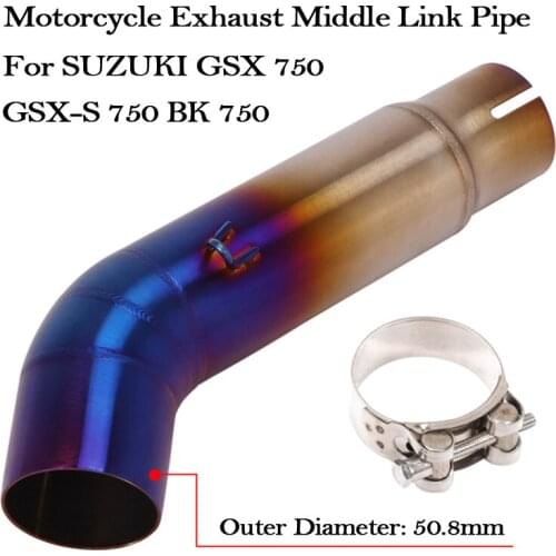 Motorcycle Exhaust Modified Middle Link Pipe Escape Moto Connection Tube Muffler For SUZUKI GSX750 GSX S GSX-S 750 BK750 Slip On
