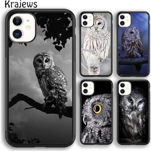 Krajews Animal Owl Eyes soft Phone Case Cover For iPhone 5s SE 2020 6s 7 8 plus X XS XR 11 12 mini pro max coque Shell