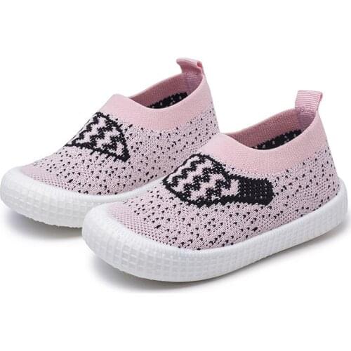 2021 New Childrens Air Mesh Shoes for Boys and Girls Pedal Sock Shoes Baby Kindergarten Children Cartoon Breathable Flats Hot
