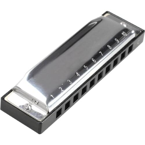 New Silver Metal 10 Holes Harmonica C Key Mouth Organ Children Gift Toys for Blues Rock Jazz Folk Baby Music Sense Training