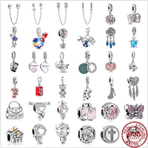 New original Round charm Pandora charm bead forever family Charm Fit Pandora Bracelet Necklace Trinket Diy Women Jewelry 2021