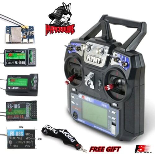 FLYSKY FS-i6 FS I6 2.4G 6CH Transmitter with FS-iA6 FS-iA6B FS-A8S Receiver for Helicopter Airplane FPV Racing Drone Mode1 Mode2