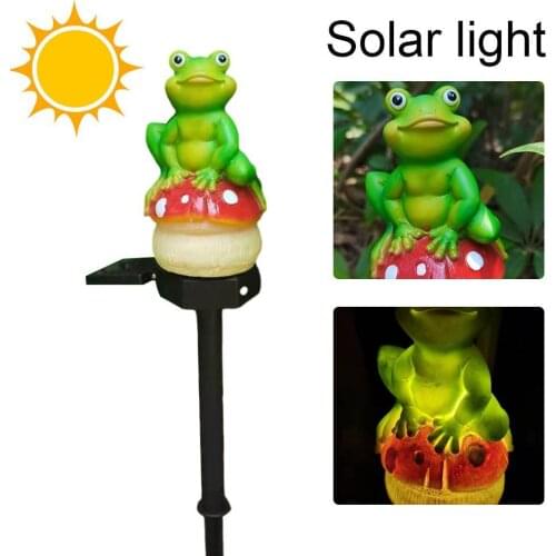 Solar Frog Plug-in Light LED Waterproof Garden Landscape Courtyard Outdoor Lawn Lamp Decoration Ornaments Pathway Road Resin