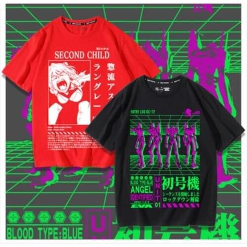 Evangelion EVA Unit 01 Second Child Asuka Langley Soryu Casual Print Men Women Tee Shirt Anime Short Sleeve T-shirt