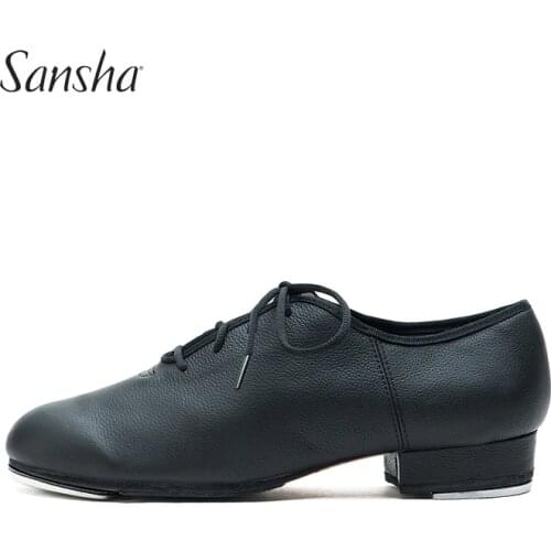 Sansha Superior Cow Leather Dance Tap Shoes Men Women Low Heel Beautiful Sound Dance Choose Size On Feet Length TA08LCO