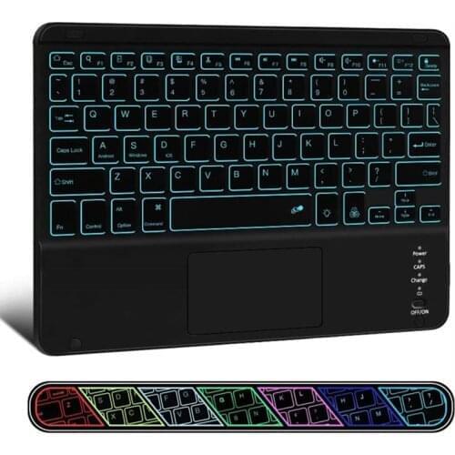 Ultra Slim 7 Colors Backlit Universal Rechargeable Bluetooth Keyboard for iPad Pro/iPad Air Mini iOS Android Windows Devices