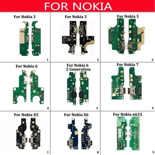 USB Charging Port Dock Jack Socket Connector Charge Board Flex Cable With Microphone For Nokia 3 2 5 6 7 Plus X5 X6 N625
