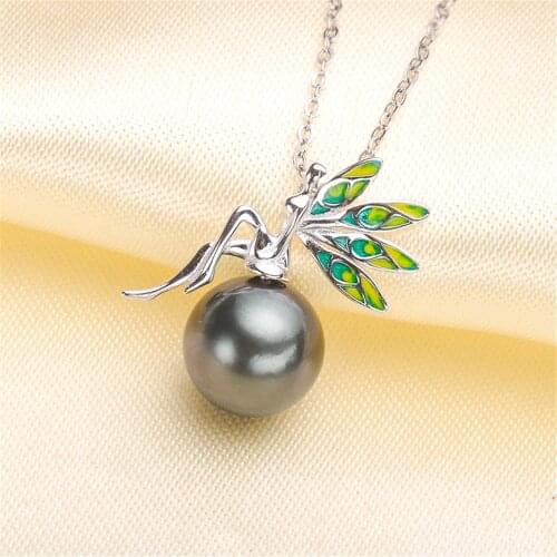 1PCS S925 Sterling Silver Pearl Tray Charm Connector Bail Pendant Clasp DIY Necklace Jewelry Making Accessories