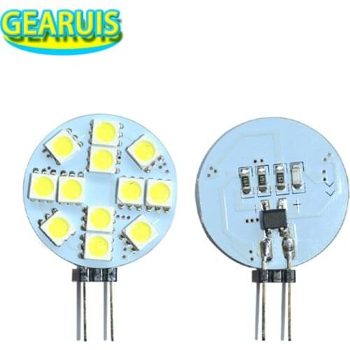 10pcs G4 12 SMD 5050 LED 12SMD 30mm diameter Home living light bulb Car led light bulb White Warm white DC 12V