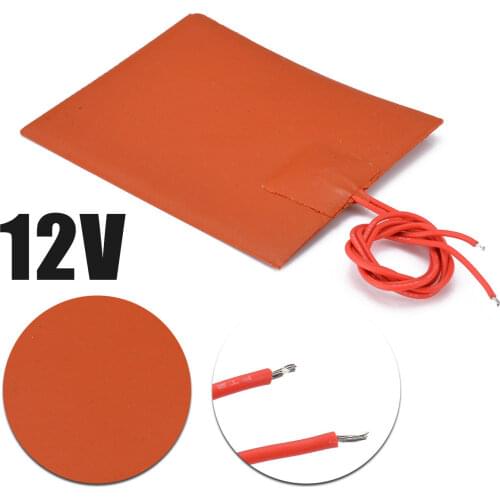 12V DC 80x100mm 20W Flexible Waterproof Silicon Heater Pad For 3D Printer Heater Bed Electric Pads Home Improvement Supplies Hot