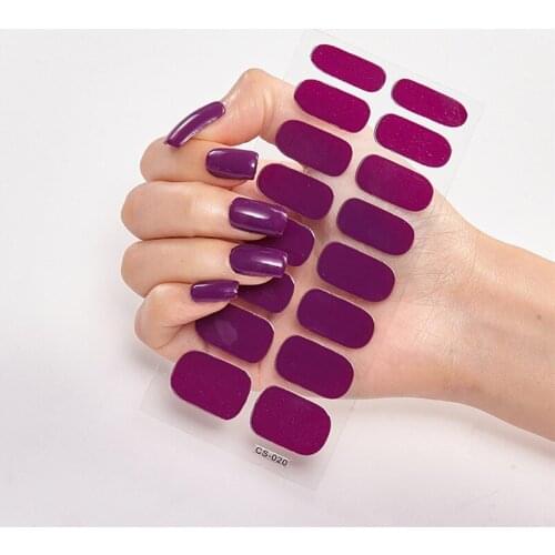 16Pcs/Sheet Nail Art Full Cover Adhesive Polish Foils Waterproof Pure Color Tips DIY Decals Environmental Stickers for Women