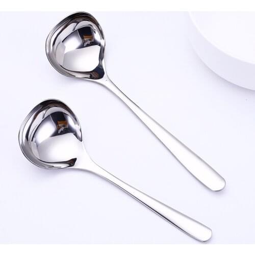 2pcs/set Soup Spoon Deepen Thickened 18/8 stainless steel Serving Spoons