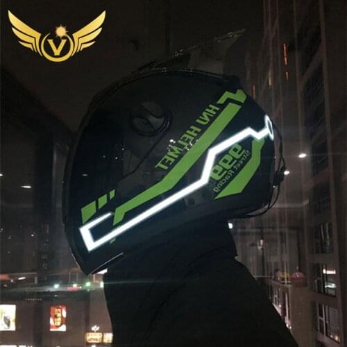 2 Pcs Motorcycle LED Night Riding Lights Bike Helmet Cold Light Flashing Stripe Luminous Signal Sticker Universal Waterproof