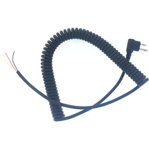 For DIY 4 wire MIC microphone cable M plug 2pins for motorola ep450 cp040 cp140 gp300 gp3188 gp88 hytera etc wakie talkie