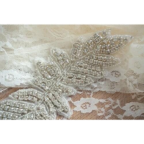 5 pieces leaf rhinestone applique for Wedding Headband, Hair Combo Accessores, Bridal Sashes, Braidal Garter, Applique Bracelet