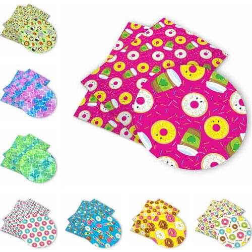 Huangtao Diy accessories 30*136cm Printed Faux Synthetic Leather for Bow,DIY handmade Materials