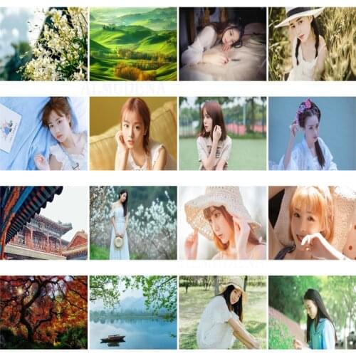 Character Asian Girl Long Hair Literary Diamond Painting Landscape Cross Stitch Kit Painting Home Decoration Square Diamond