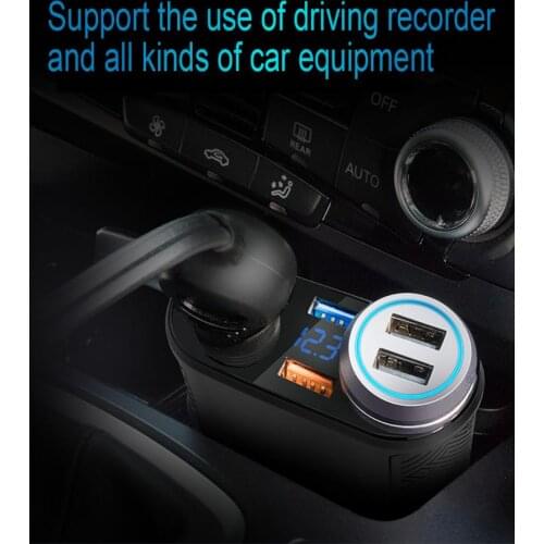 New Generation Car Charger Fast Charge Touch Sensor Car High Power Cigarette Lighter Smart Screen Display Interior Parts