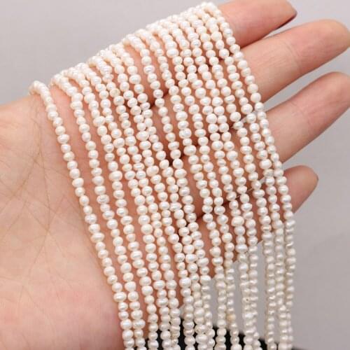 AAA Grade Natural White Freshwater Potato Shaped Pearl Beads Handmade DIY Elegant Necklace Bracelet Jewelry Loose 2-3mm