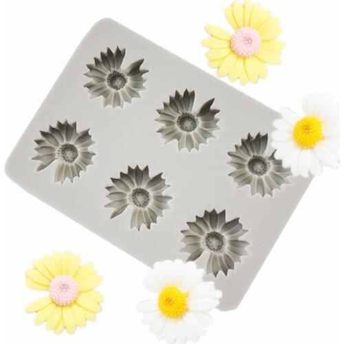 Daisy Chrysanthemum Fondant Silicone Mould 6 With Small Flower Flower Cake Decoration Baking Mill DIY Chocolate Mould