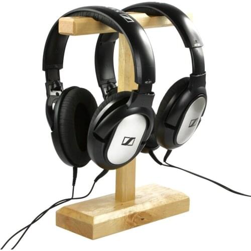 Wood Dual Headphones Stand holder for Bose QC15 QC25 Sony MDR-XB500 Shure Ultimate Ears Koss PortaPro JVC Philips Skullycandy