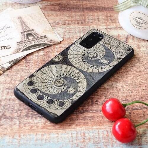 For Samsung Galaxy Ancient astronomy diagram charting Phases of the Moon soft TPU border Samsung Galaxy Case